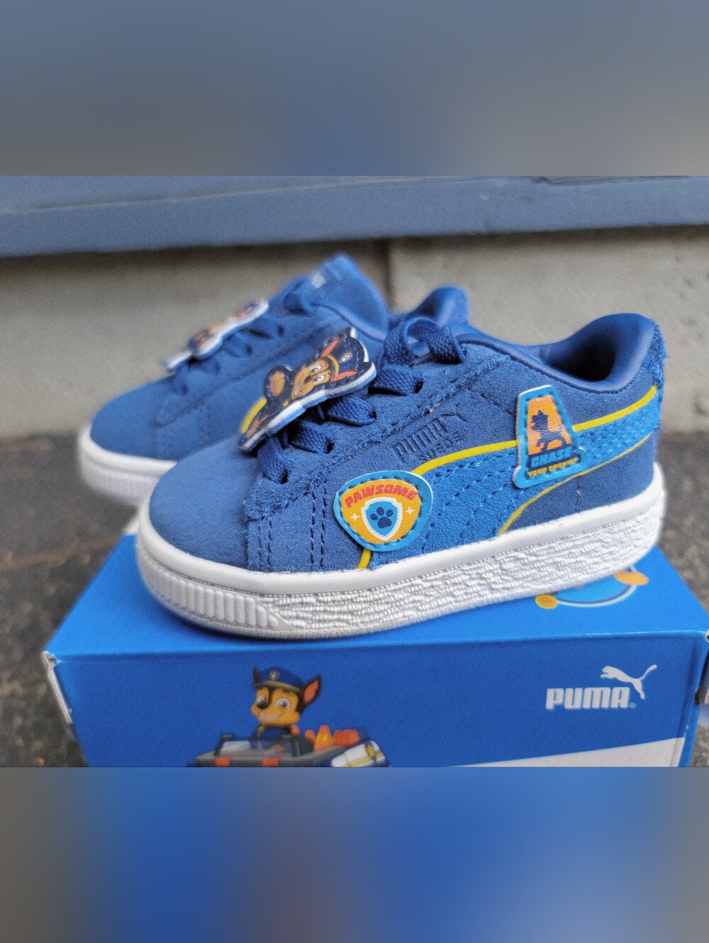 PUMA x Paw Patrol Chase Suede Toddler Sneakers Blue Size 4C w/ Box